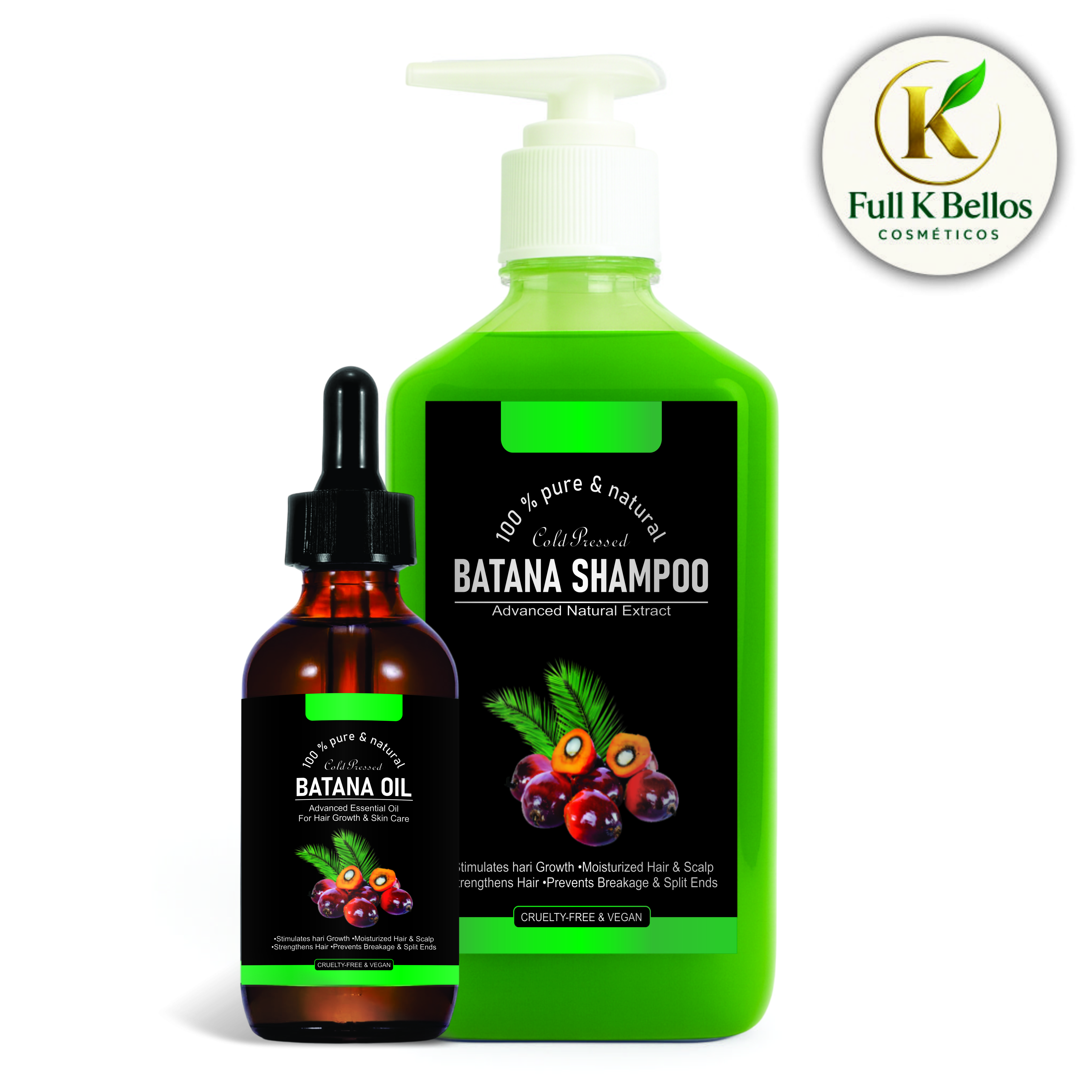 KIT: shampoo 360ml verde + aceite batana